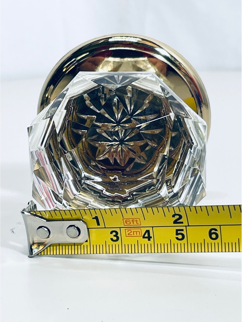 Vintage Baldwin Crystal Glass Door Knobs with Brass Base Set - Picture 8 of 8